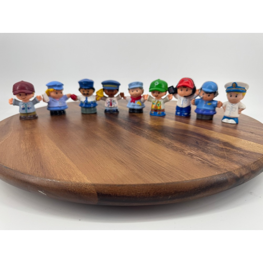 Fisher Price Little People Figures Lot 9 Community Workers Pilot Police Train